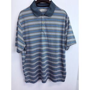 Nike Golf Tour Performance Men's XL Ultra Stripe 2.0 Polo‎ Green Blue Striped